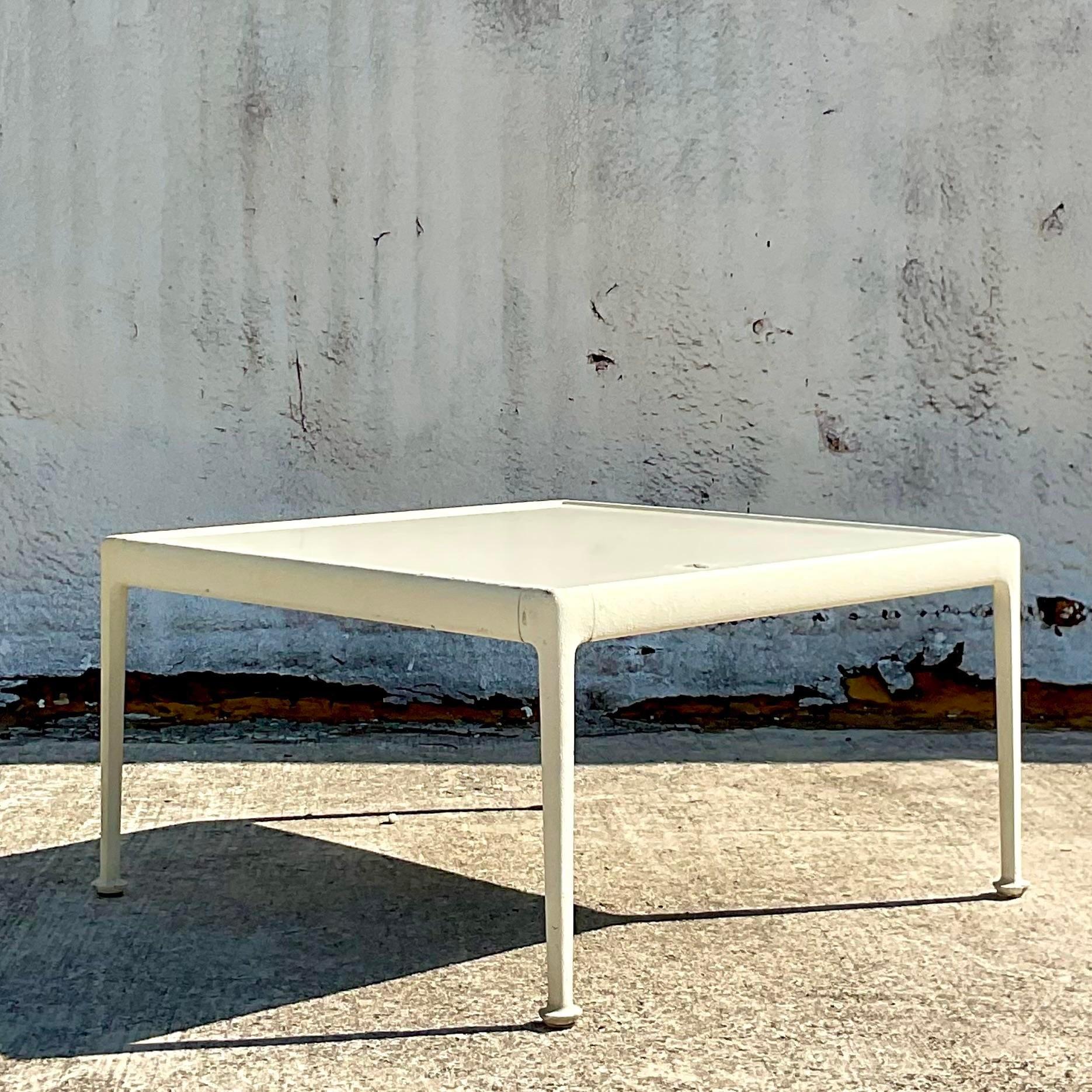 Aluminum Vintage Contemporary Richard Knoll for Schultz Outdoor Low Cocktail Table For Sale