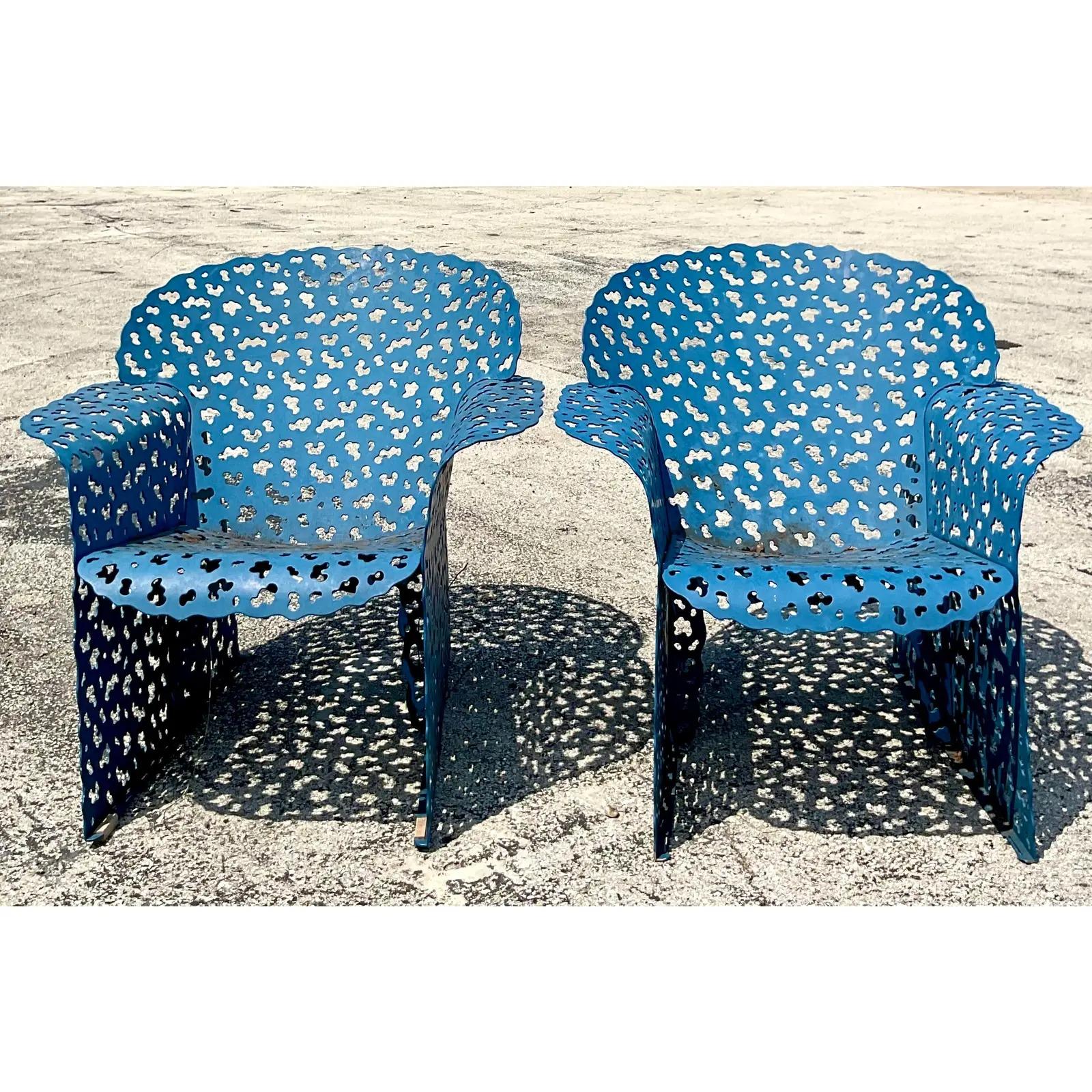 North American Vintage Contemporary Richard Shultz for Knoll Aluminum Topiary Lounge Chairs 