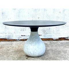 Vintage Contemporary Roche Bobois Aqua Matte Carrera Dining Table