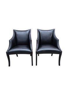 Vintage Contemporary Serpentine Two Toned Leather Armchairs by Donghia