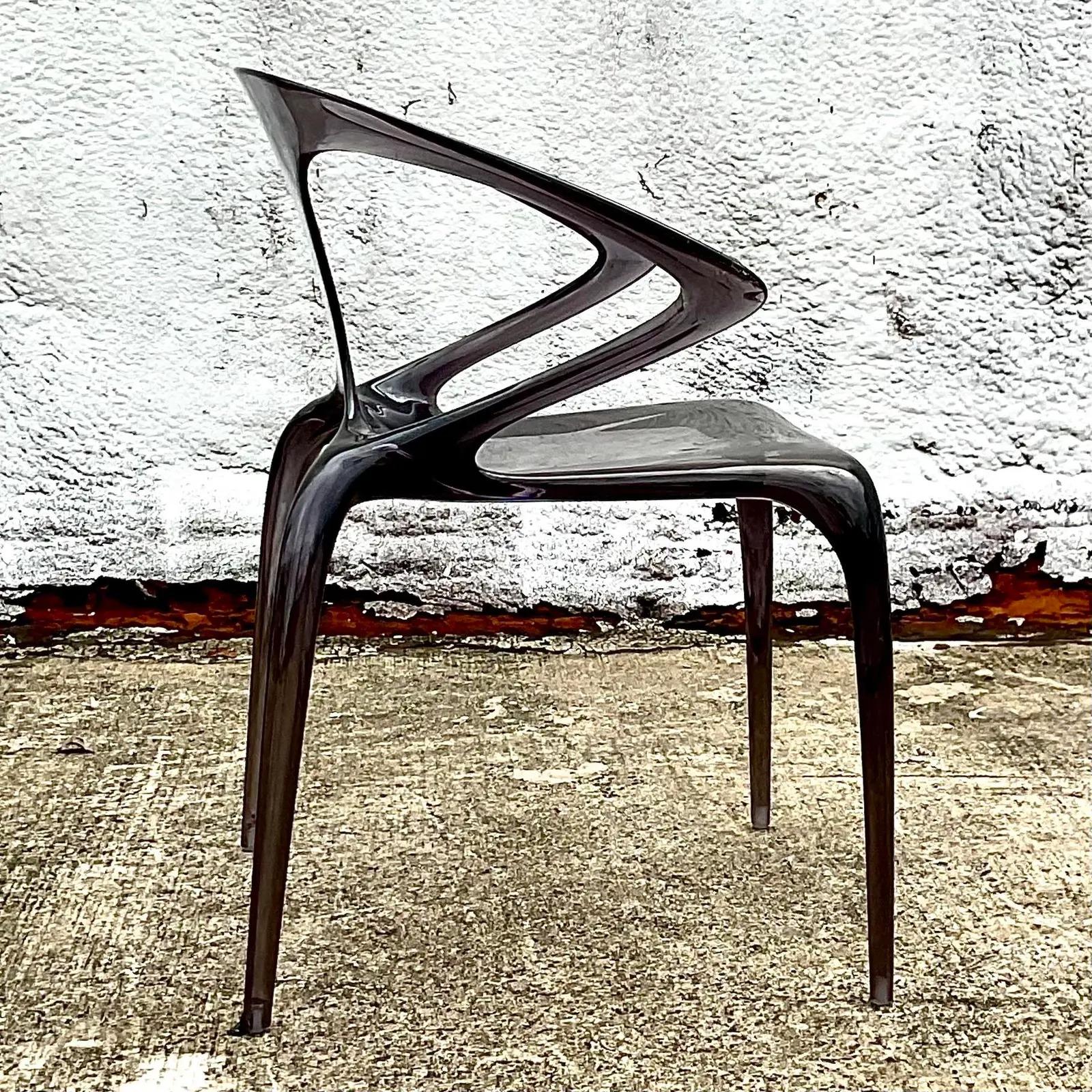 Vintage Contemporary Song Wen Zhong for Roche Bobois Ava Bridge Lucite Chairs 6