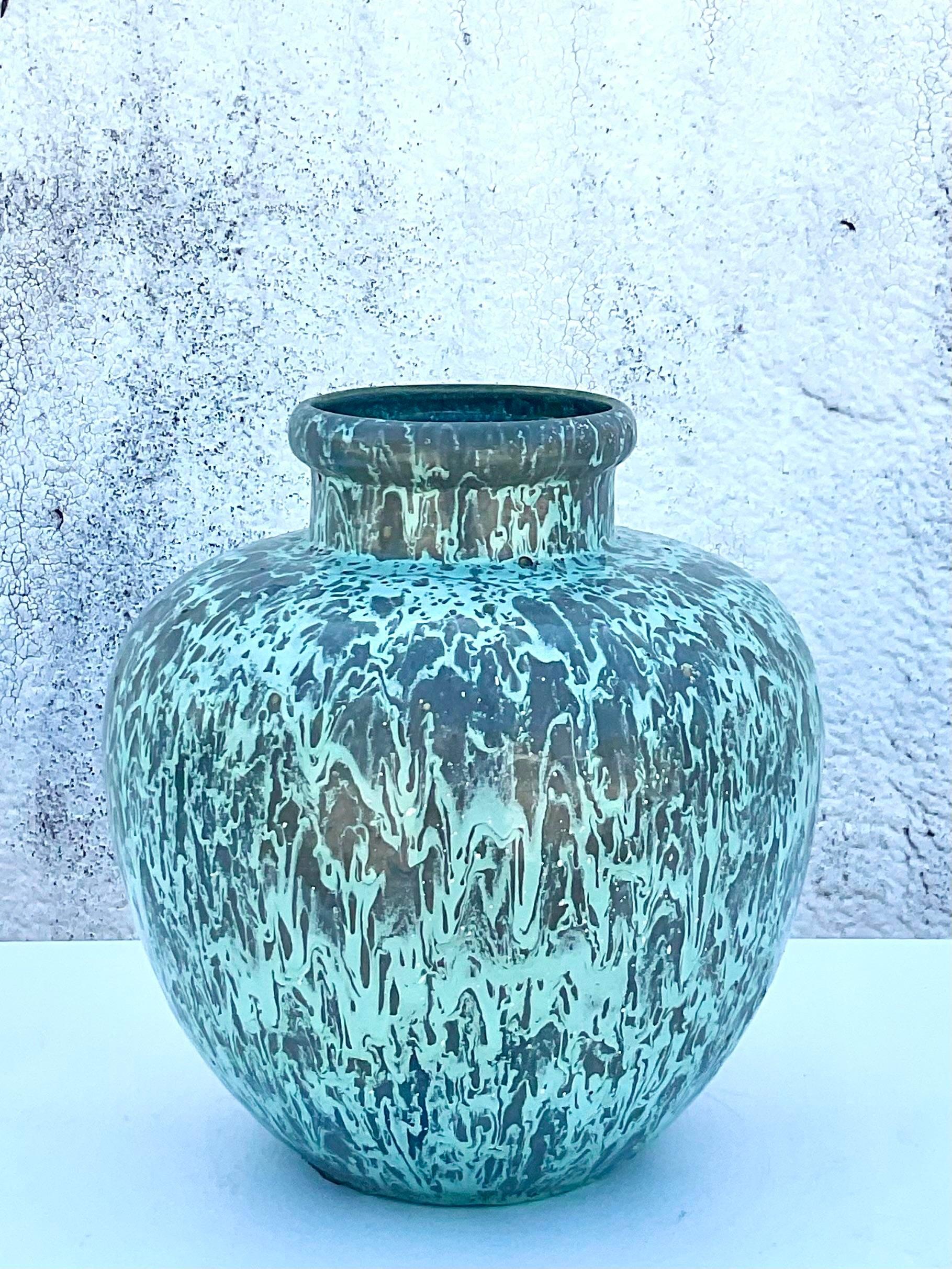 Vintage Contemporary Splatter Urn In Good Condition For Sale In west palm beach, FL