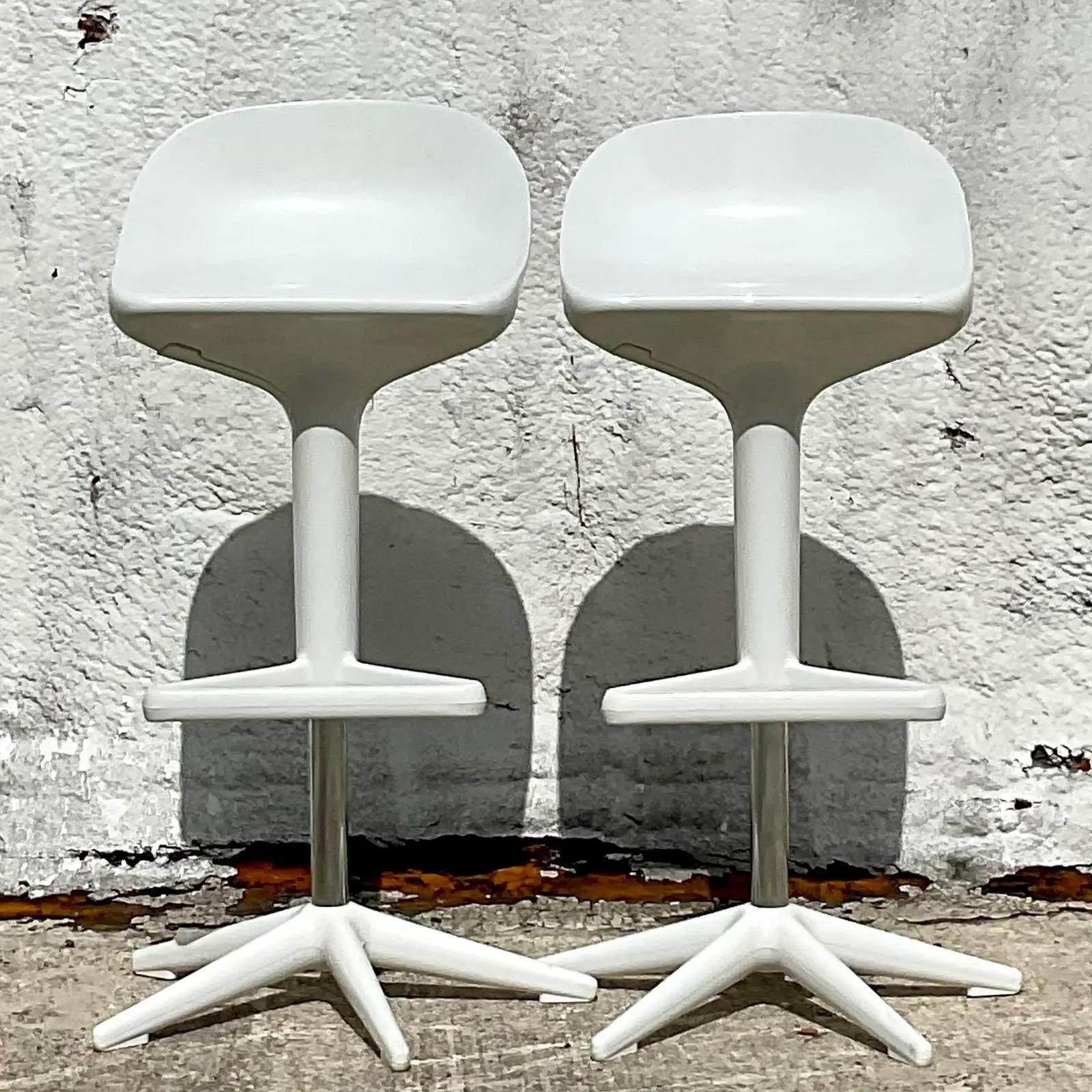 Taburete de carrete vintage contemporáneo de Antonio Citterio para Kartell - un par en venta 1
