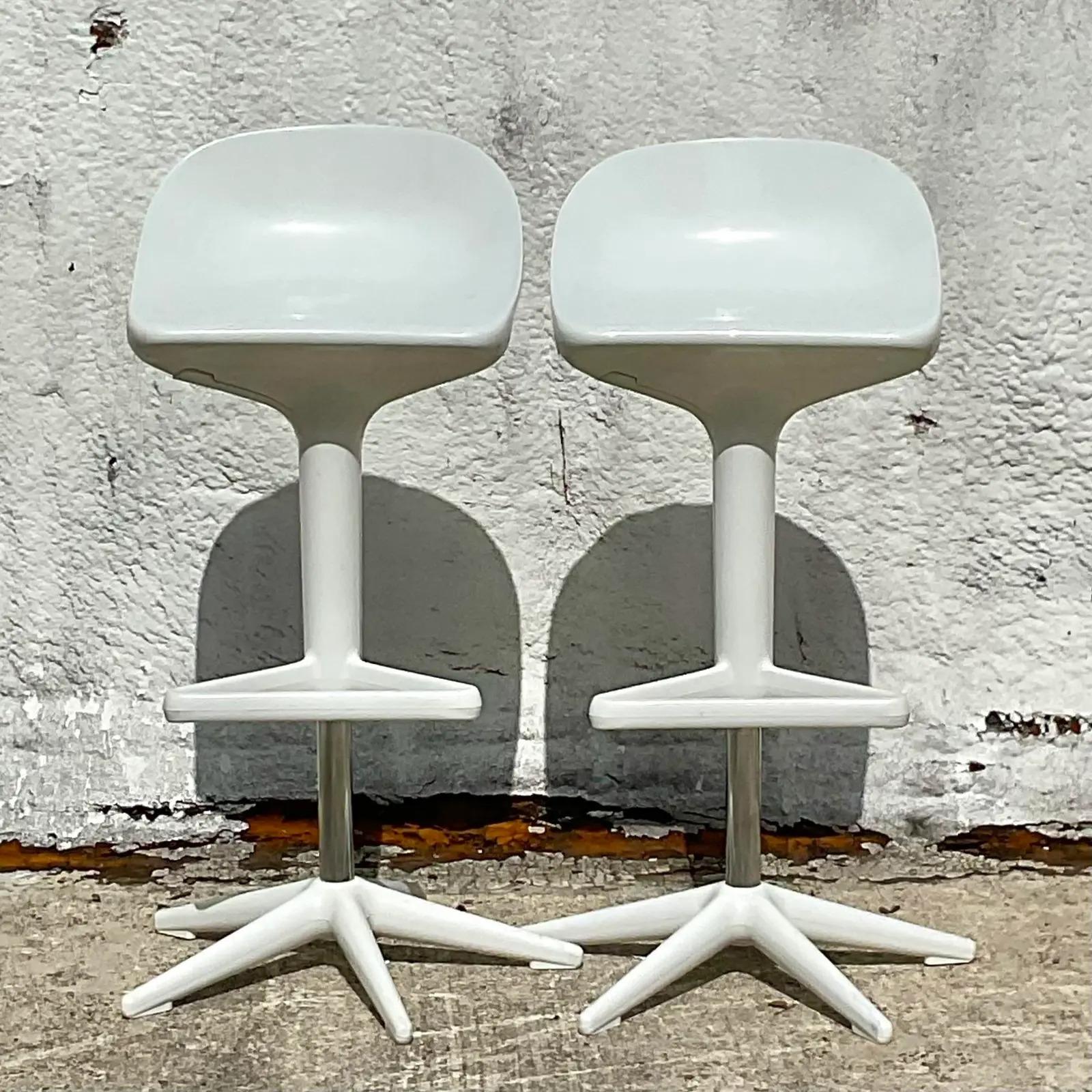 Taburete de carrete vintage contemporáneo de Antonio Citterio para Kartell - un par en venta 2