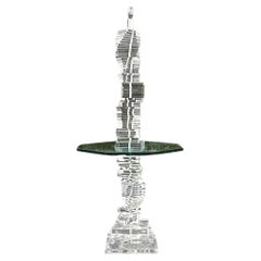 Lampadaire vintage contemporain en lucite empilé