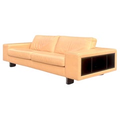 Vintage Contemporary Tagged Roche Bobois Leather Shelf Sofa