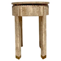 Table d'appoint vintage contemporaine en pierre tessellée