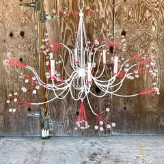 Vintage Contemporary Tony Duquette Splashing Water 54 Six Arm Chandelier