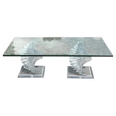 Vintage Contemporary Twisted Lucite Coffee Table