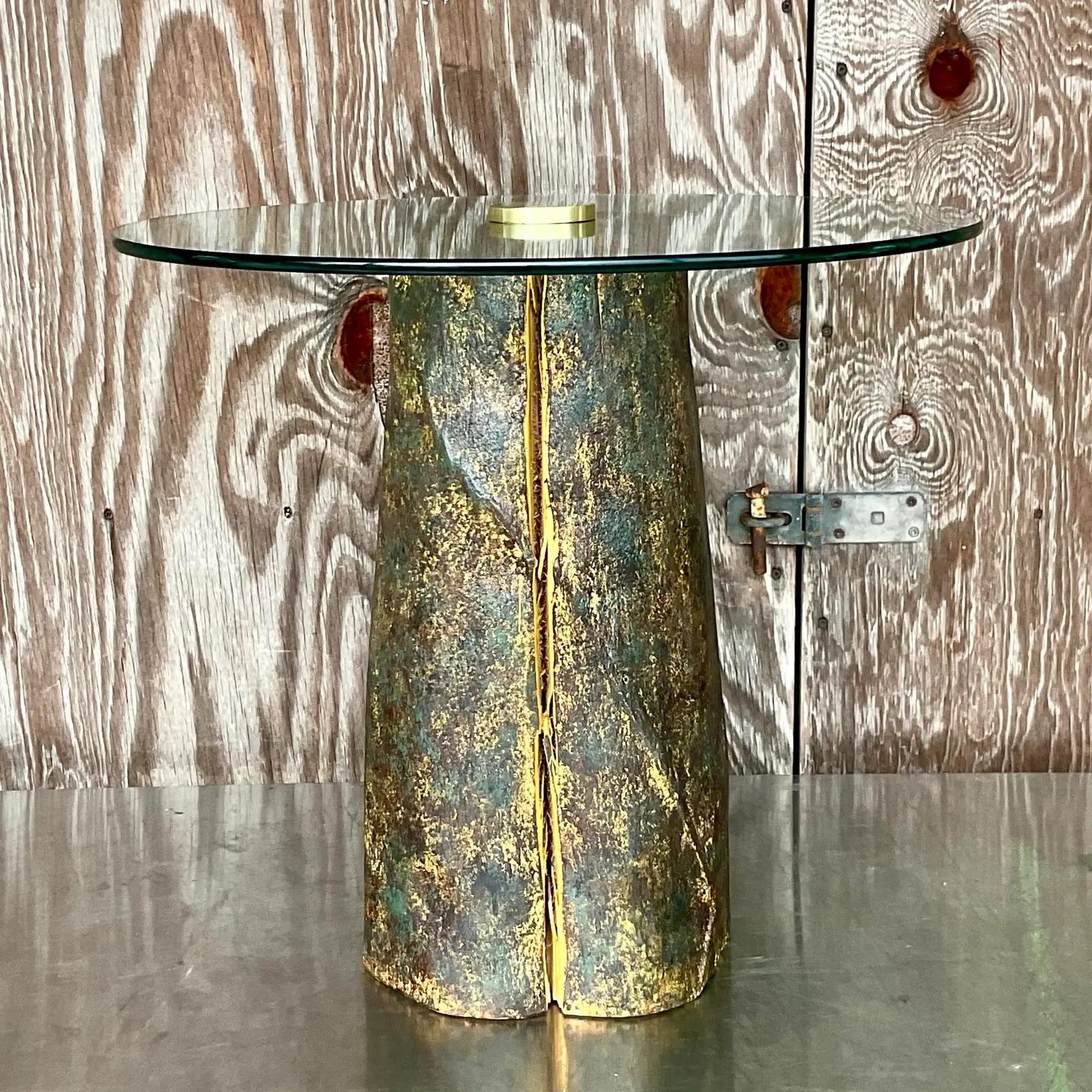 Table d'appoint vintage contemporaine en bois en vente 4