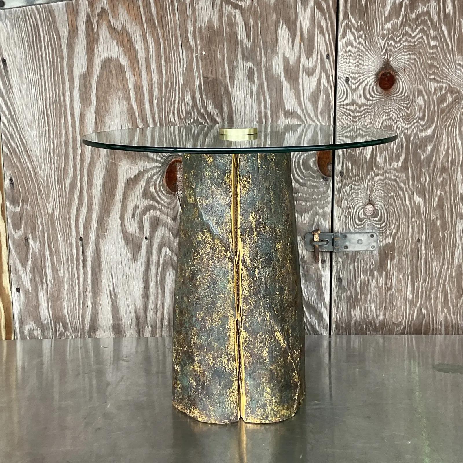 Table d'appoint vintage contemporaine en bois Bon état - En vente à west palm beach, FL