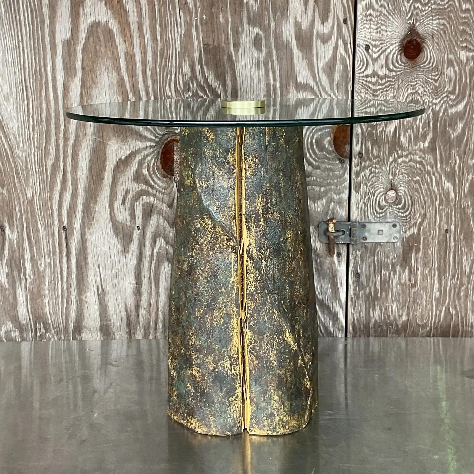 Table d'appoint vintage contemporaine en bois en vente 1