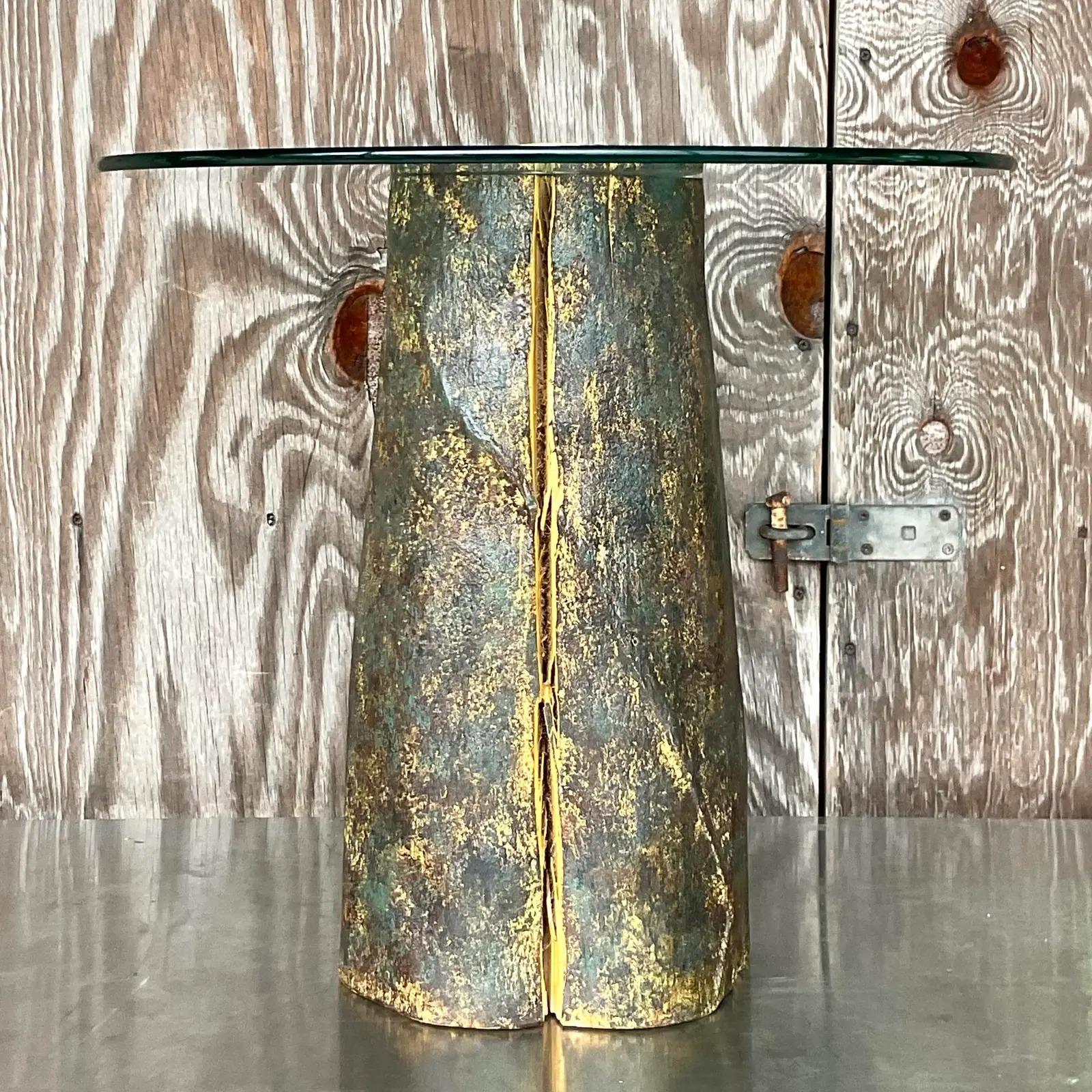 Table d'appoint vintage contemporaine en bois en vente 3