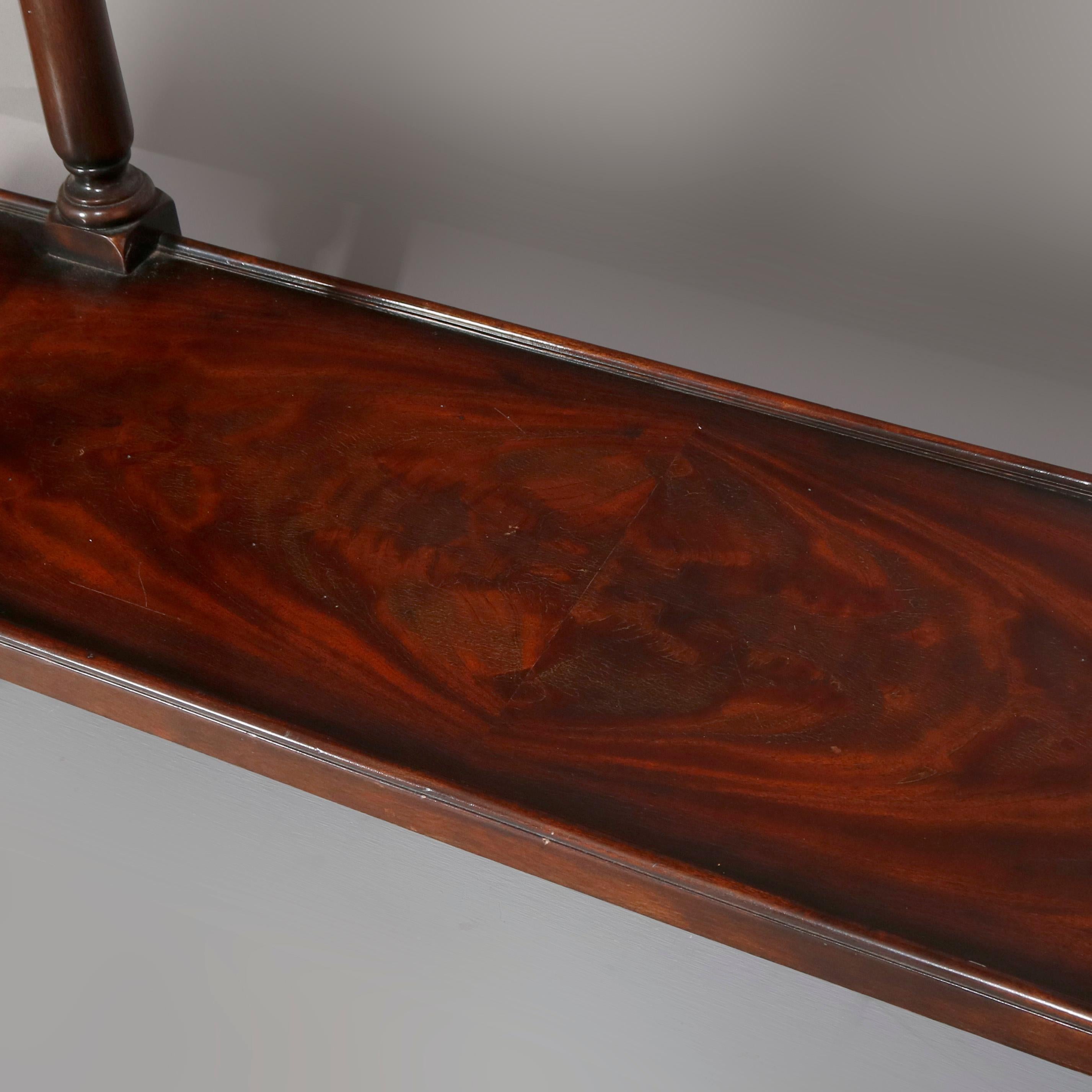 Vintage Continental Flame Mahogany Three-Drawer Silver Server, circa 1940 4