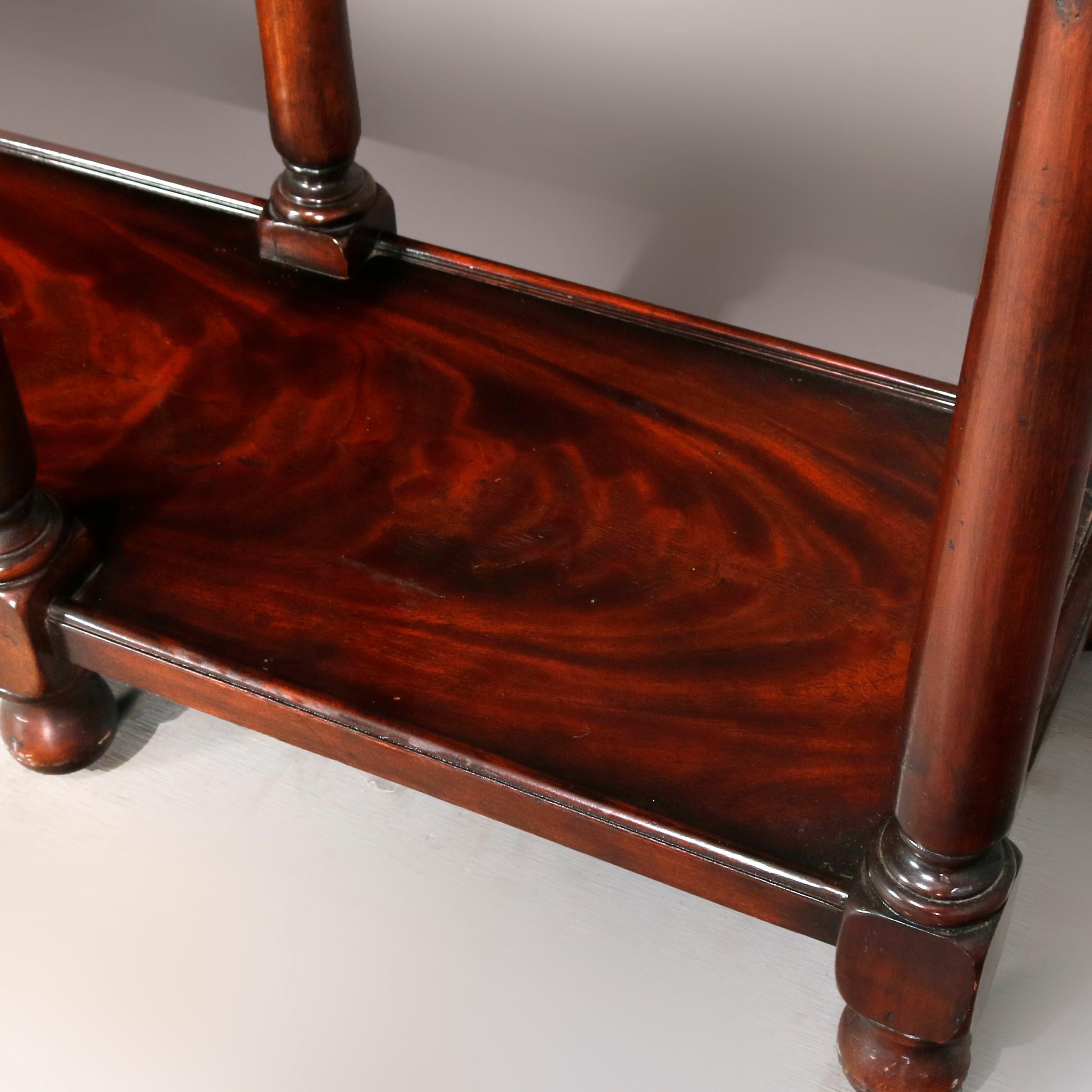 Vintage Continental Flame Mahogany Three-Drawer Silver Server, circa 1940 5