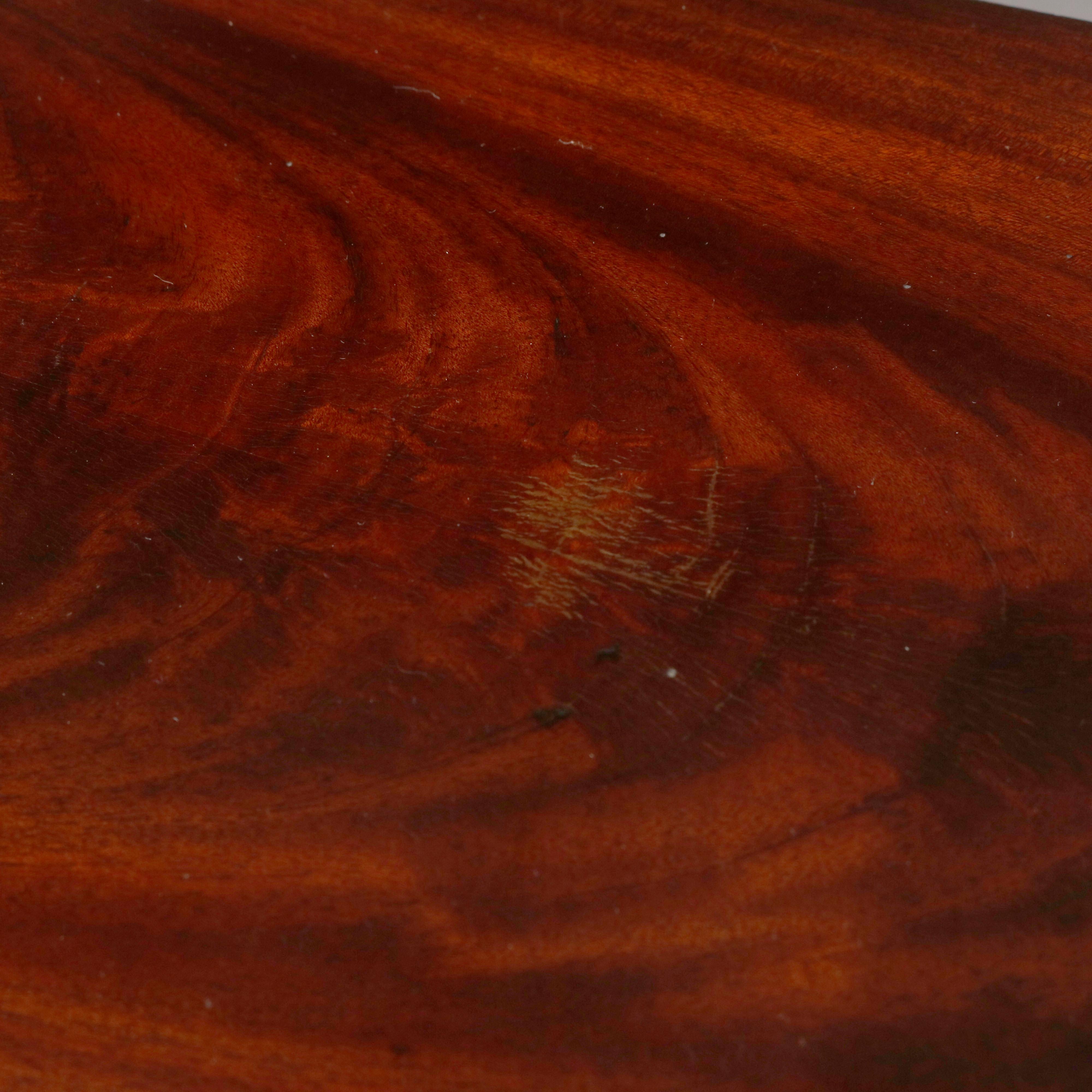 Vintage Continental Flame Mahogany Three-Drawer Silver Server, circa 1940 7