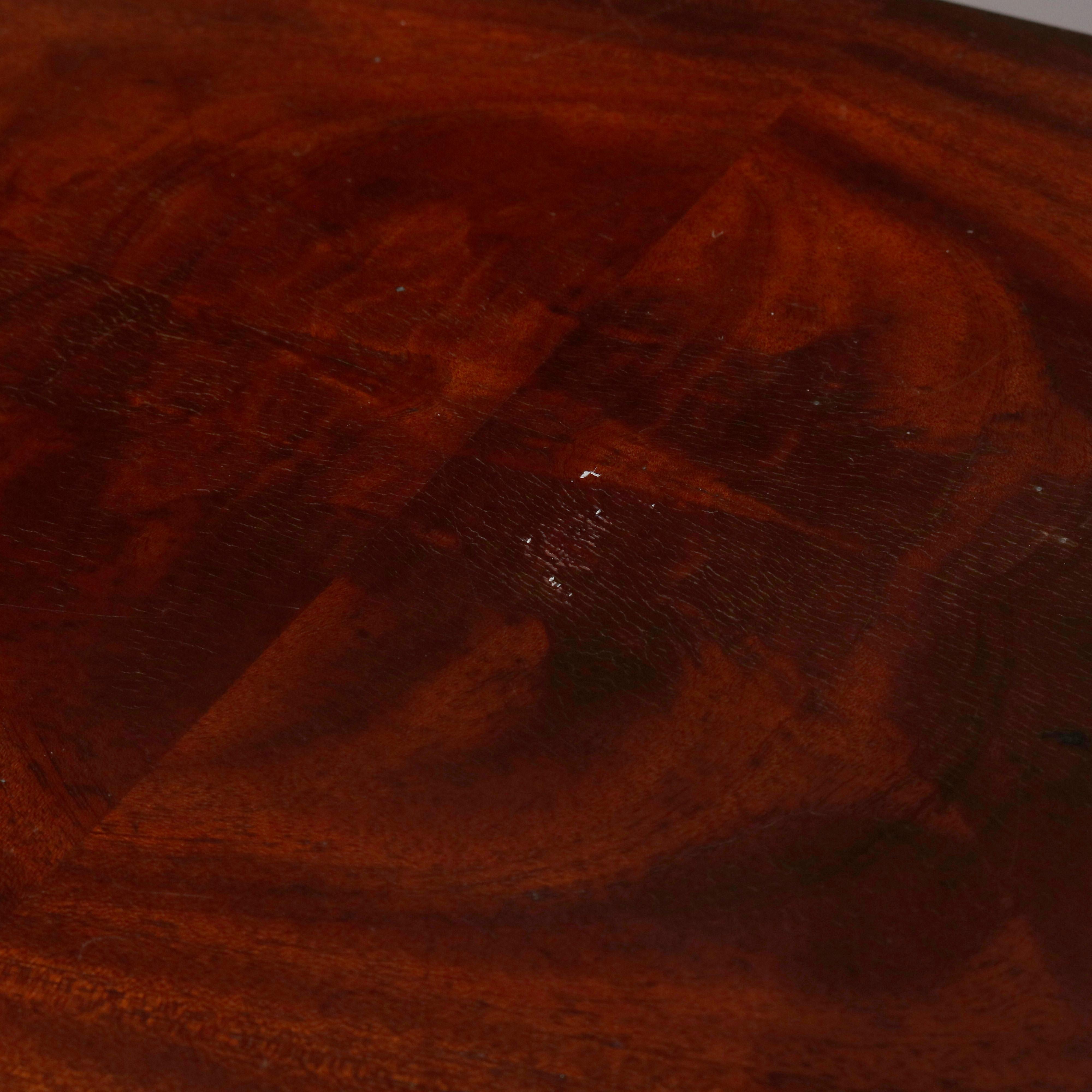 Vintage Continental Flame Mahogany Three-Drawer Silver Server, circa 1940 8