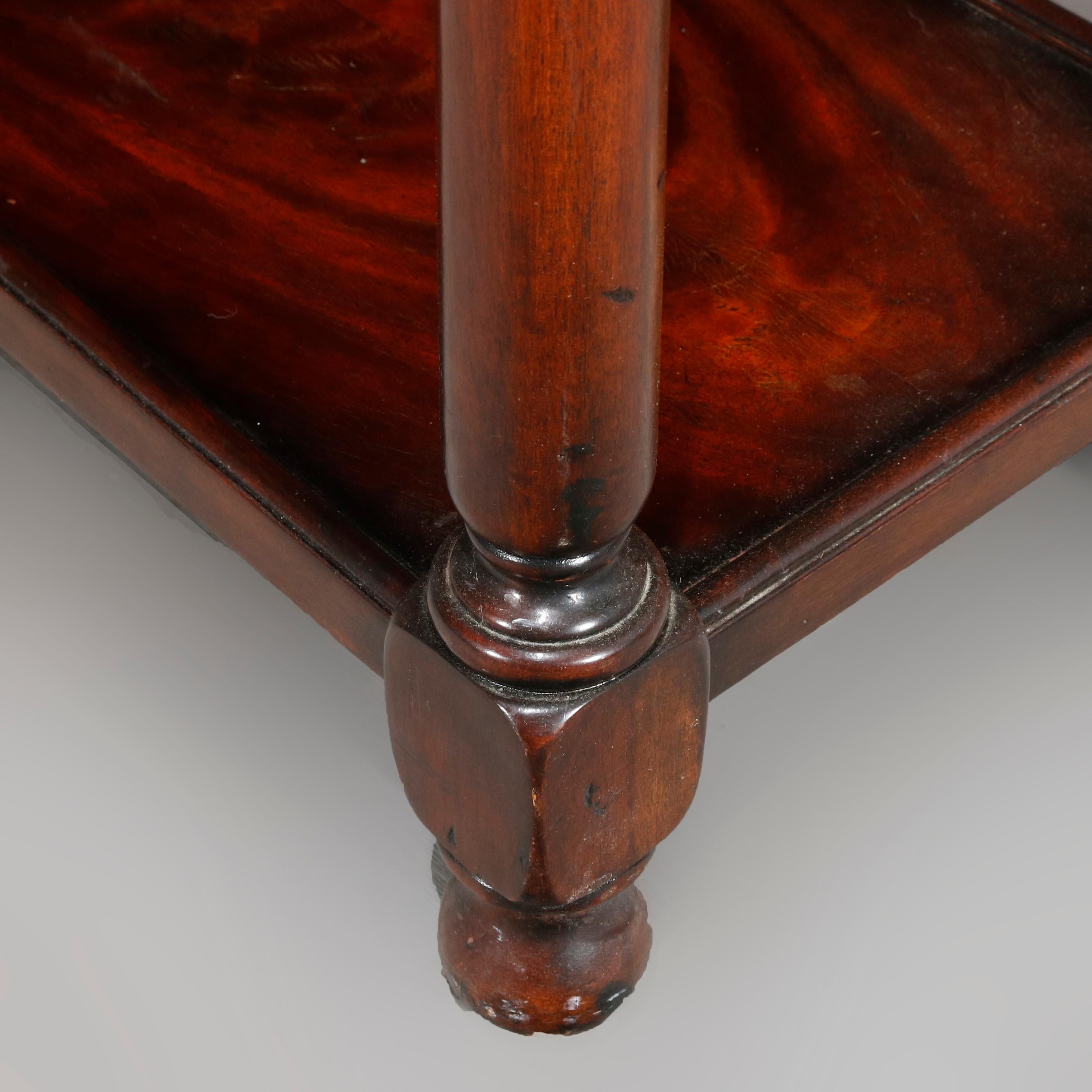 Vintage Continental Flame Mahogany Three-Drawer Silver Server, circa 1940 10