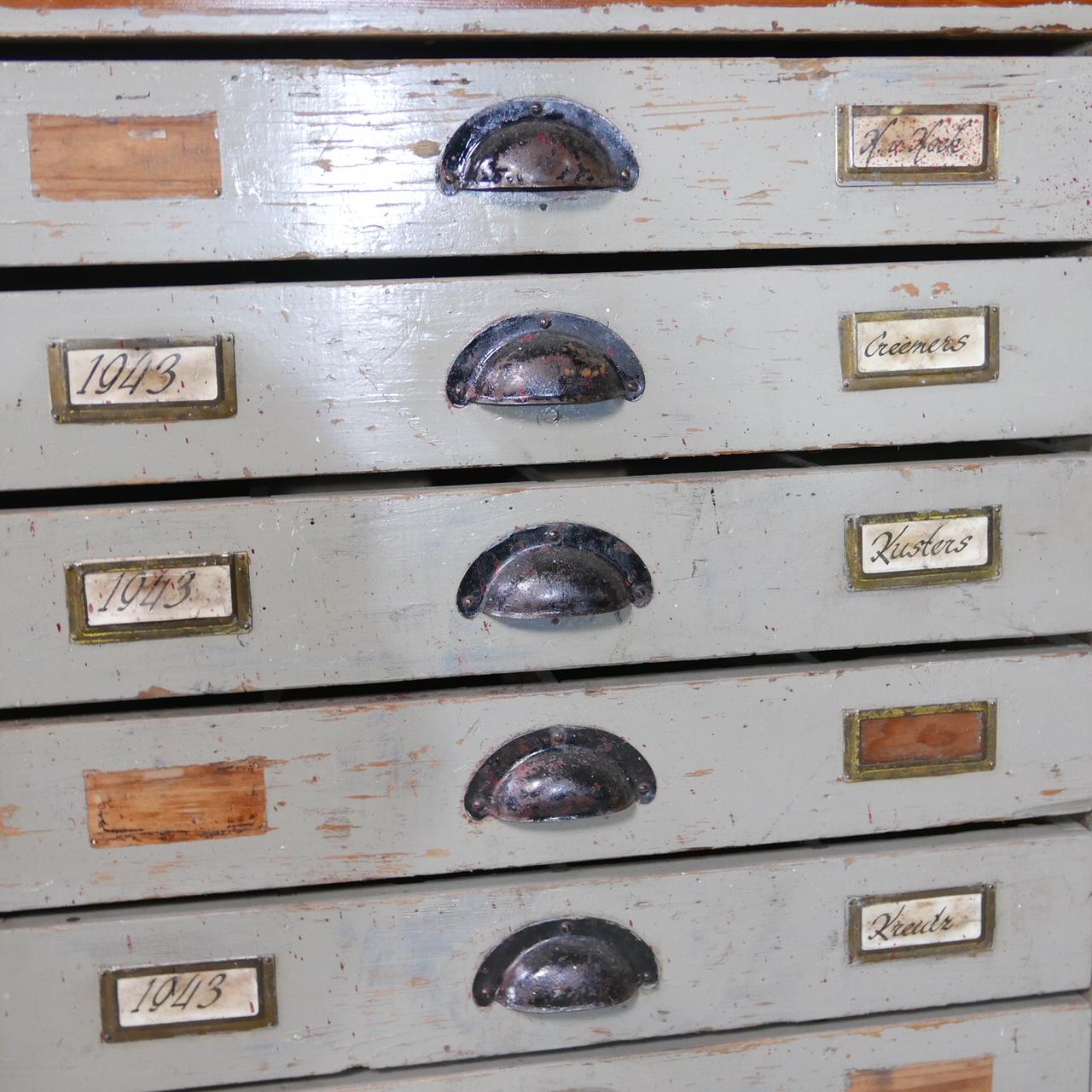 Mid-20th Century Vintage Continental Industrial Drawers