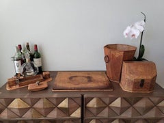 Vintage Continental Italian Leather Desk Set