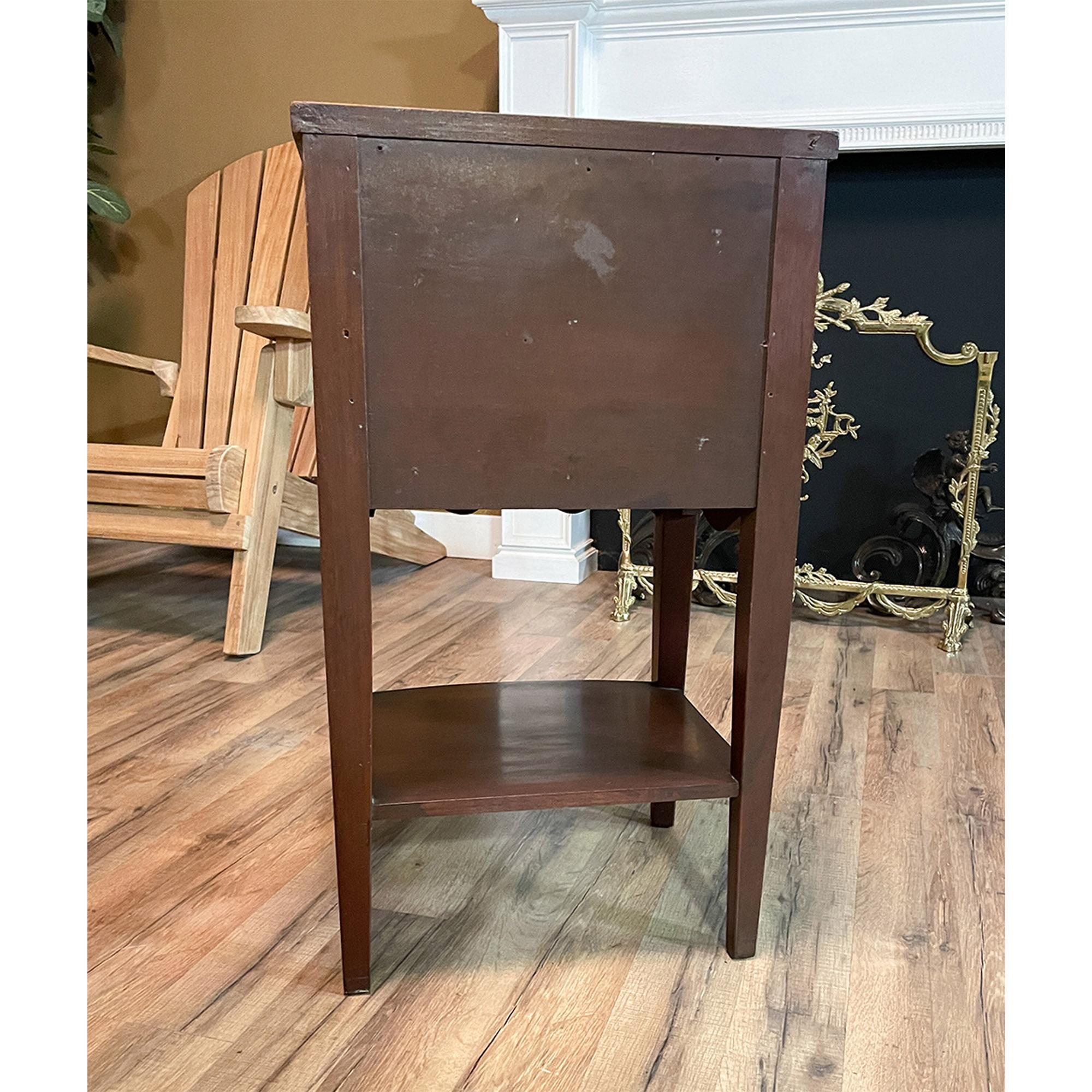 Brass Vintage Continental Mahogany Nightstand