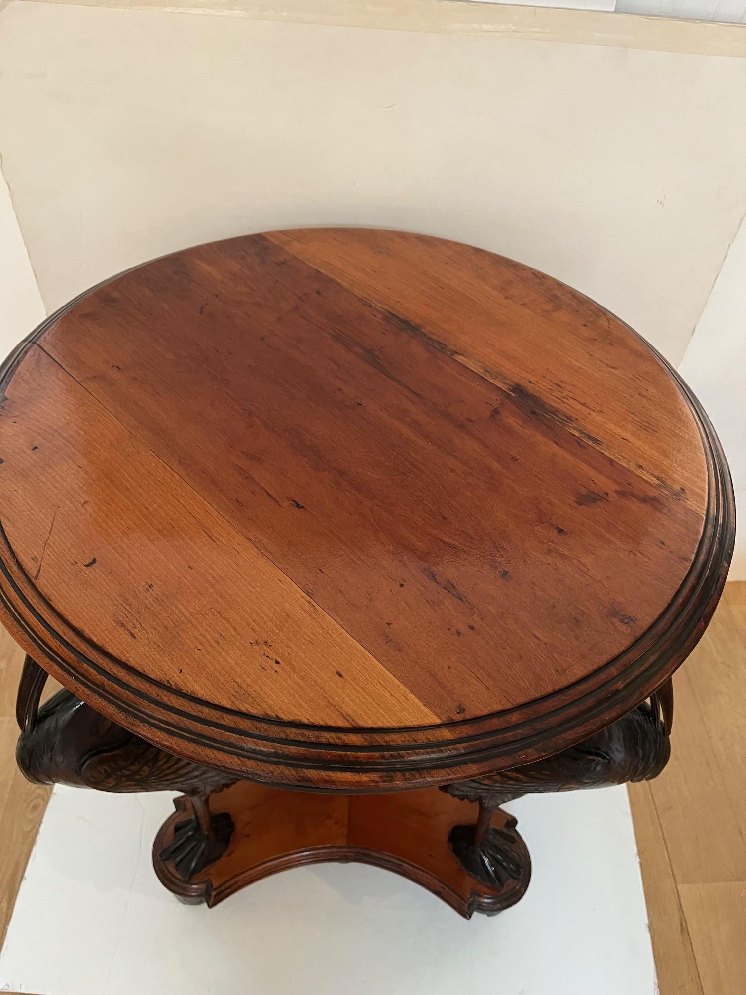 Vintage Continental Mixed Woods Center Table For Sale 3