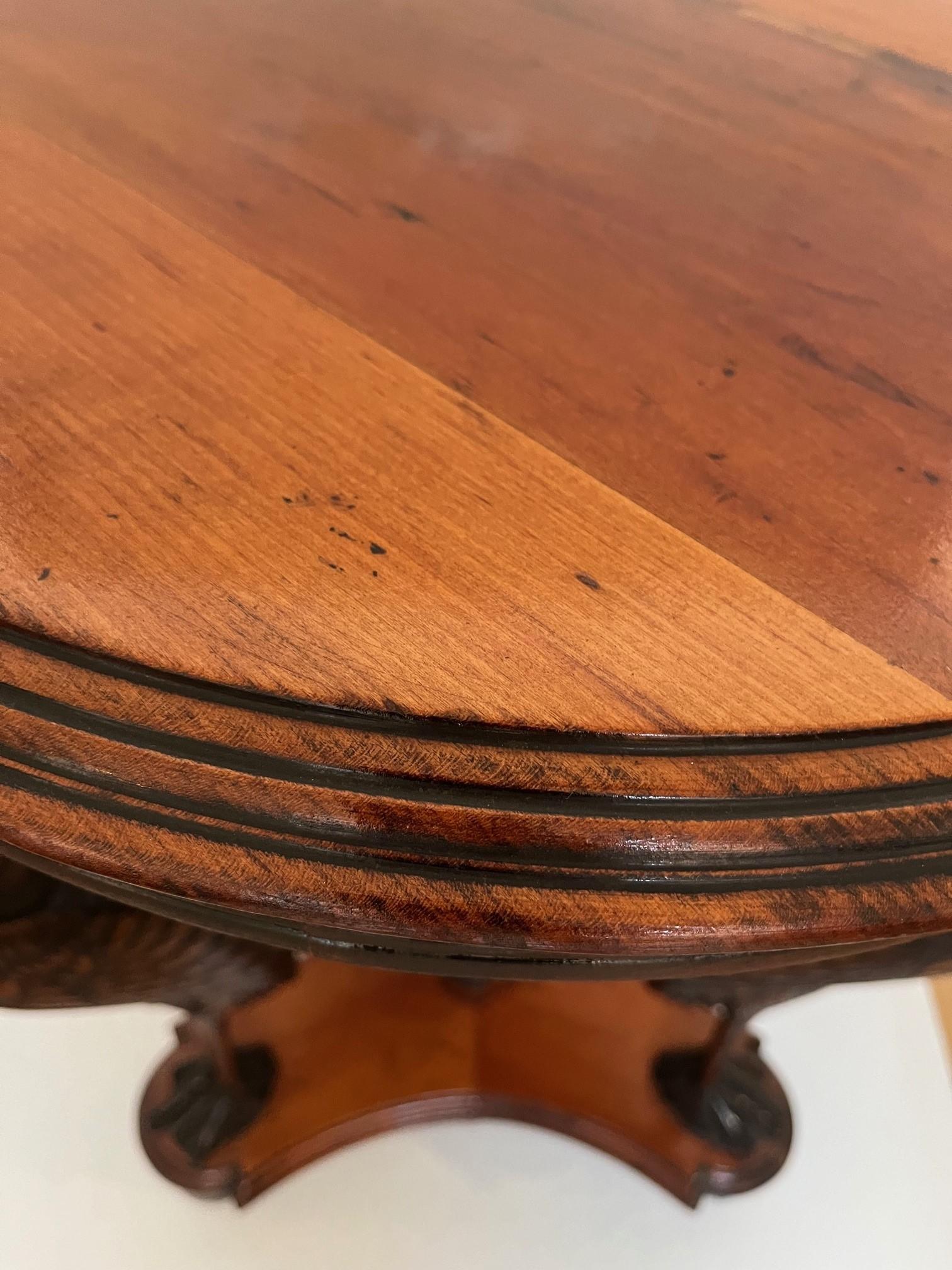 American Vintage Continental Mixed Woods Center Table For Sale