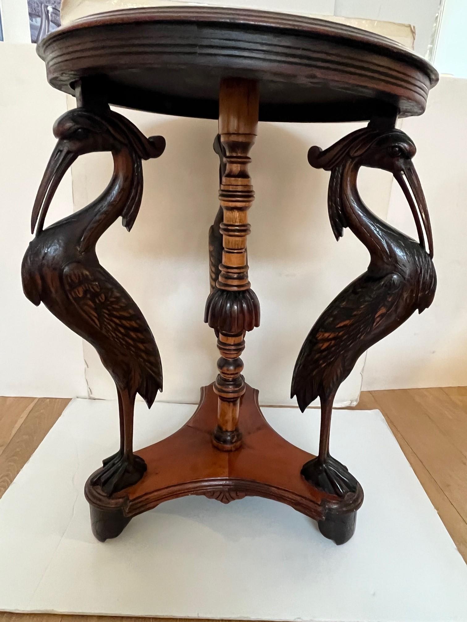 Carved Vintage Continental Mixed Woods Center Table For Sale