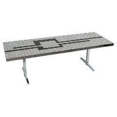 Vintage Mid Century German Mosaic Nickel Low Table