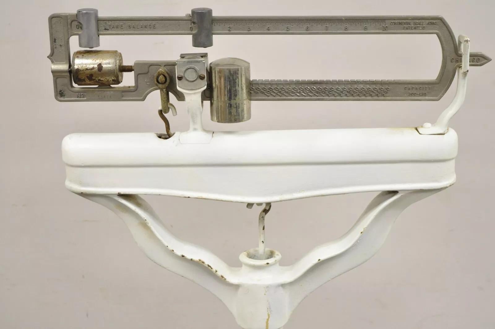 Vintage Continental Scale Gusseisen Art Deco 300 lb Doctors Plateau-Stehschale, Kontinental, Art déco im Angebot 3