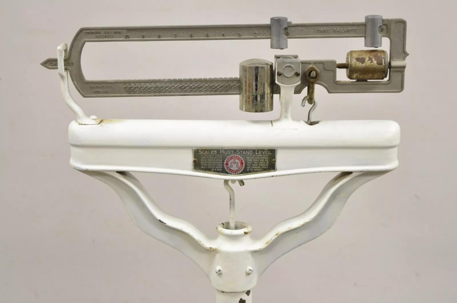 Vintage Continental Scale Gusseisen Art Deco 300 lb Doctors Plateau-Stehschale, Kontinental, Art déco (Unbekannt) im Angebot