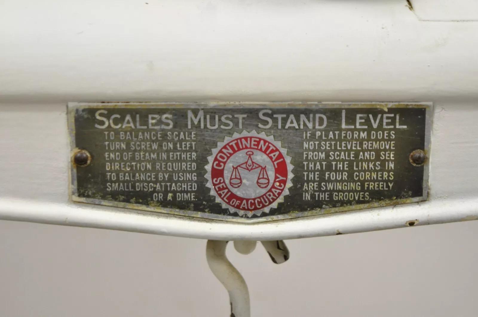 Vintage Continental Scale Gusseisen Art Deco 300 lb Doctors Plateau-Stehschale, Kontinental, Art déco (Gegossen) im Angebot