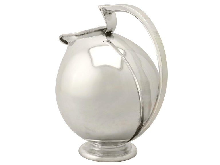 Mid-20th Century Vintage Continental Sterling Silver Water Jug For Sale