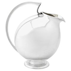 Vieille cruche à eau continentale en argent sterling