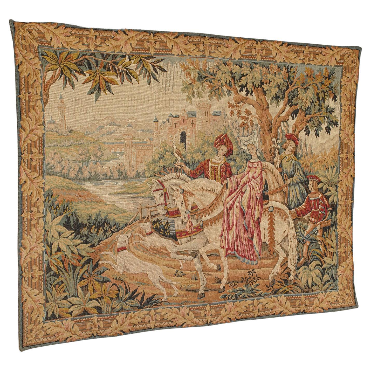 Vintage Continental Tapestry, French, Needlepoint, Decorative Panel, circa 1980 For Sale