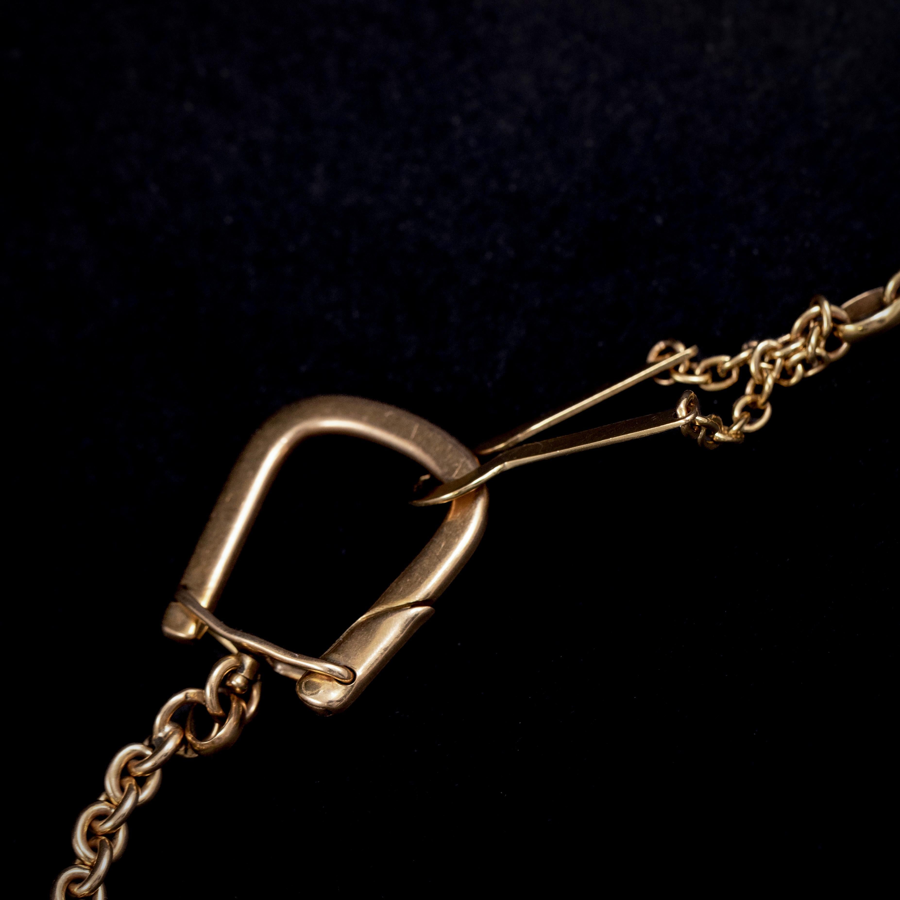 Collar Llavero Vintage Convertible Oro Amarillo 19,2K Portugués Siglo XX en Bueno estado para la venta en Lisbon, PT
