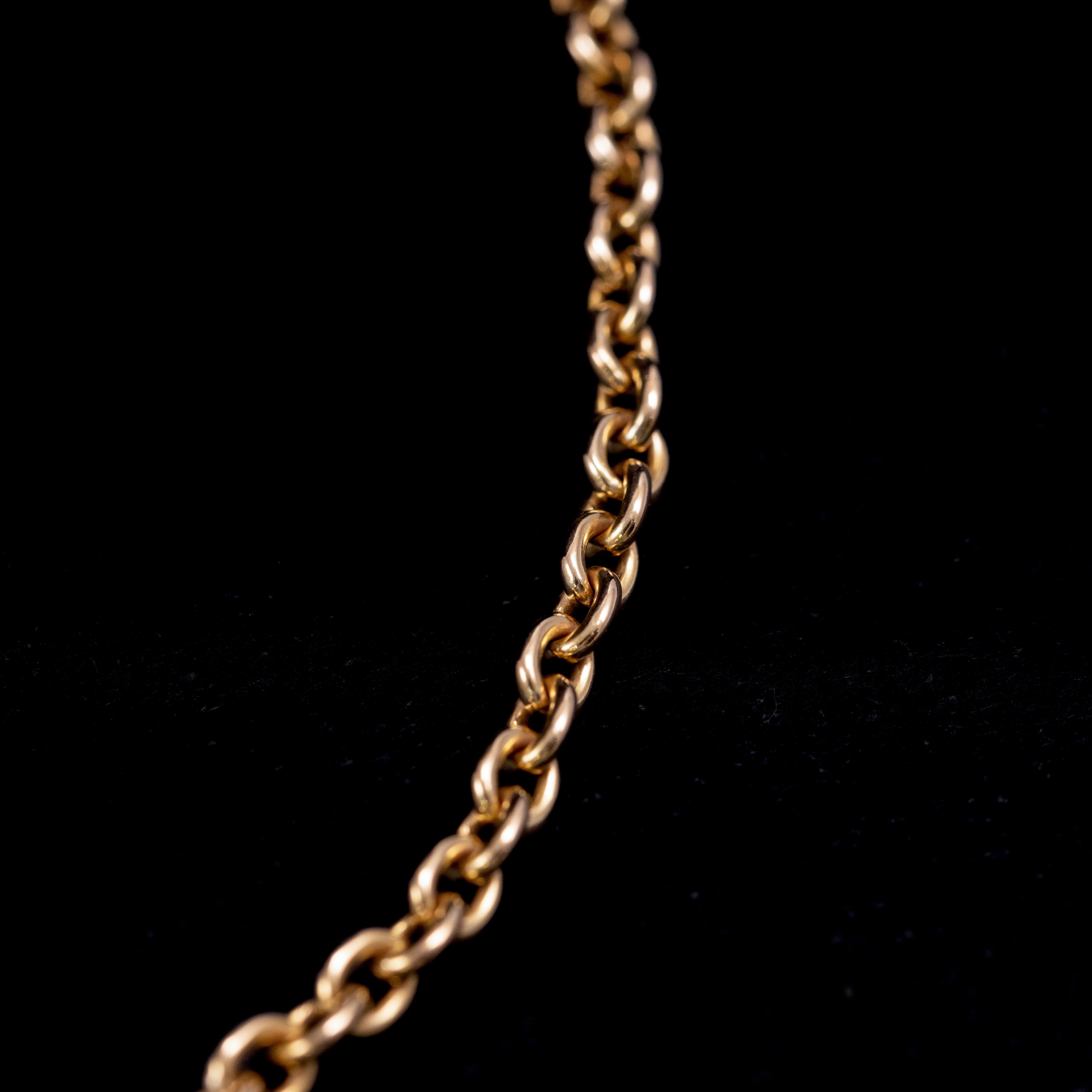 Femenino o masculino Collar Llavero Vintage Convertible Oro Amarillo 19,2K Portugués Siglo XX en venta