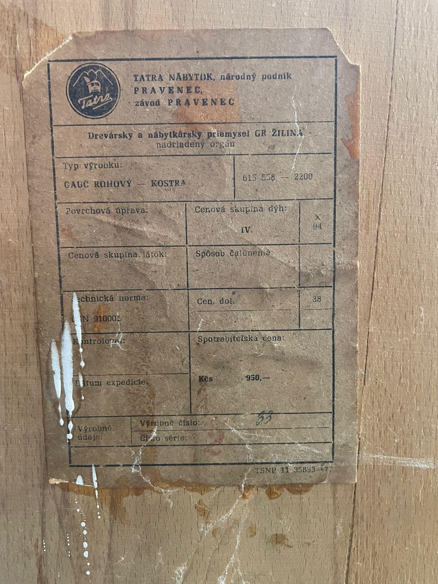Vintage Convertible Sofa von Tatra Nábytok, 1960er Jahre im Angebot 8