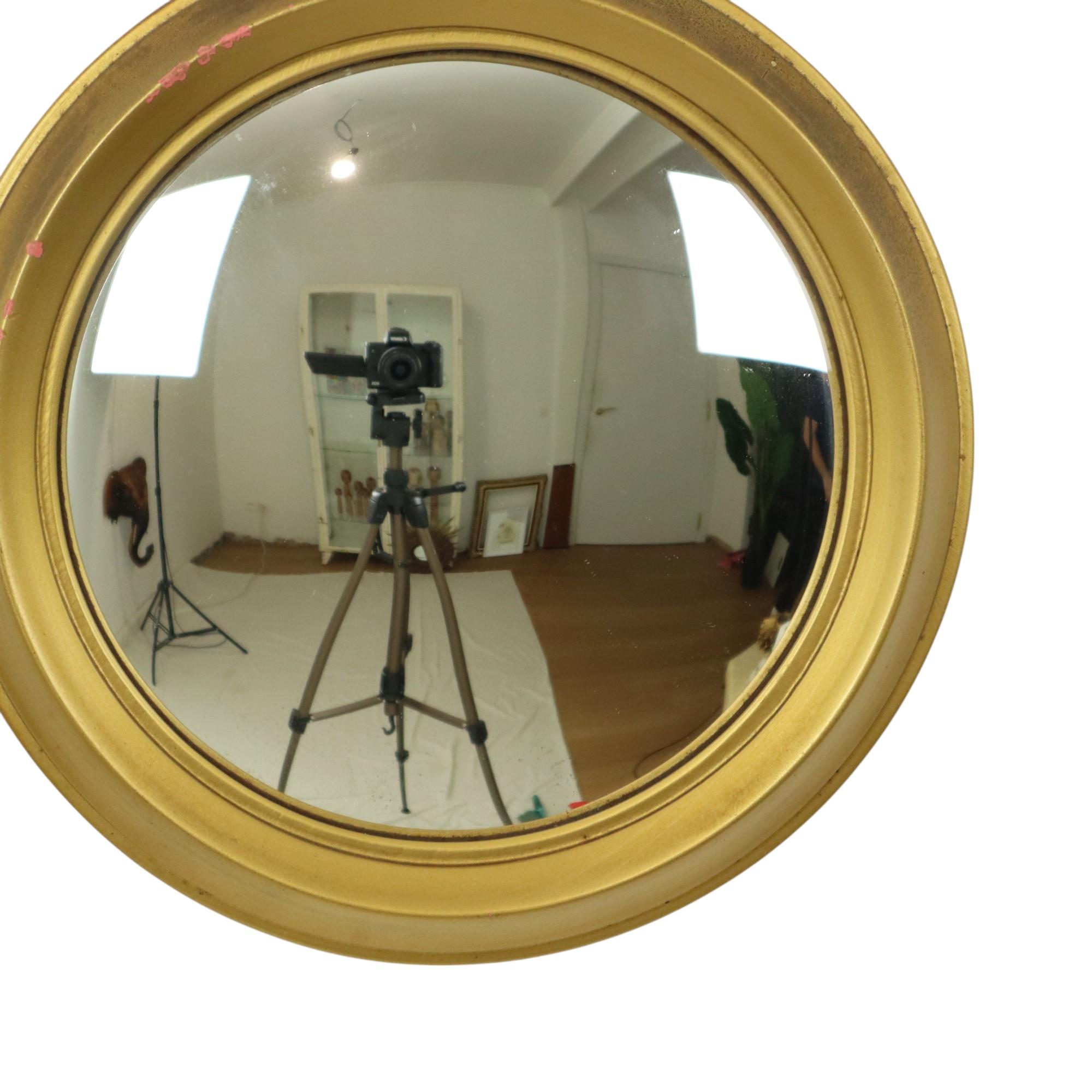 XX secolo Specchio Convesso d'Oro Artilux Butler Witch Eye 23 cm in vendita