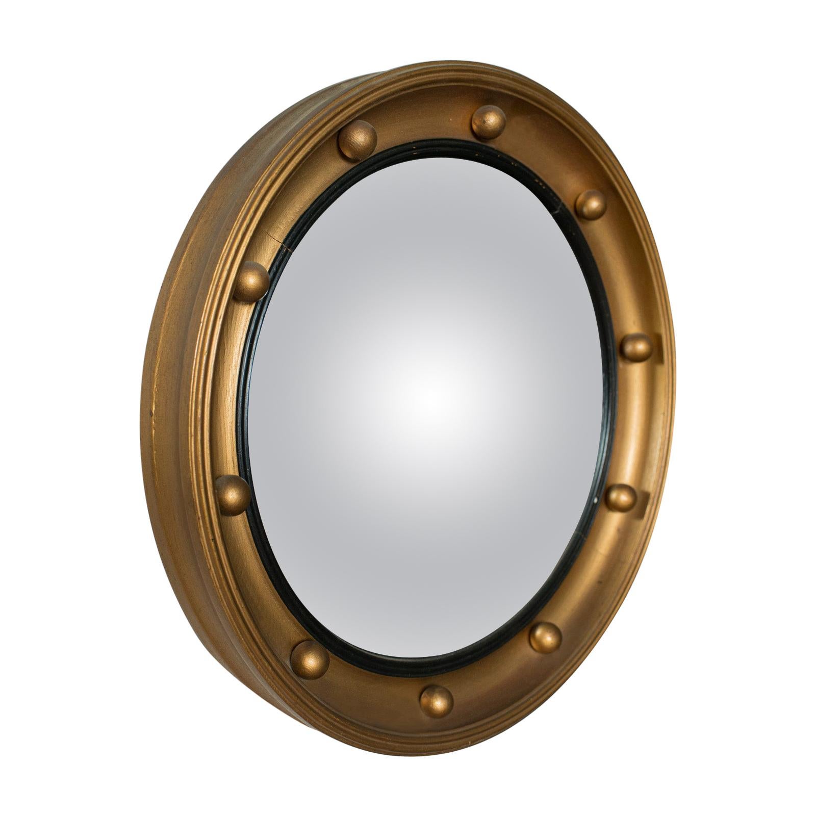 Vintage Convex Wall Mirror, Victorian Revival, Circular, Porthole, circa 1950