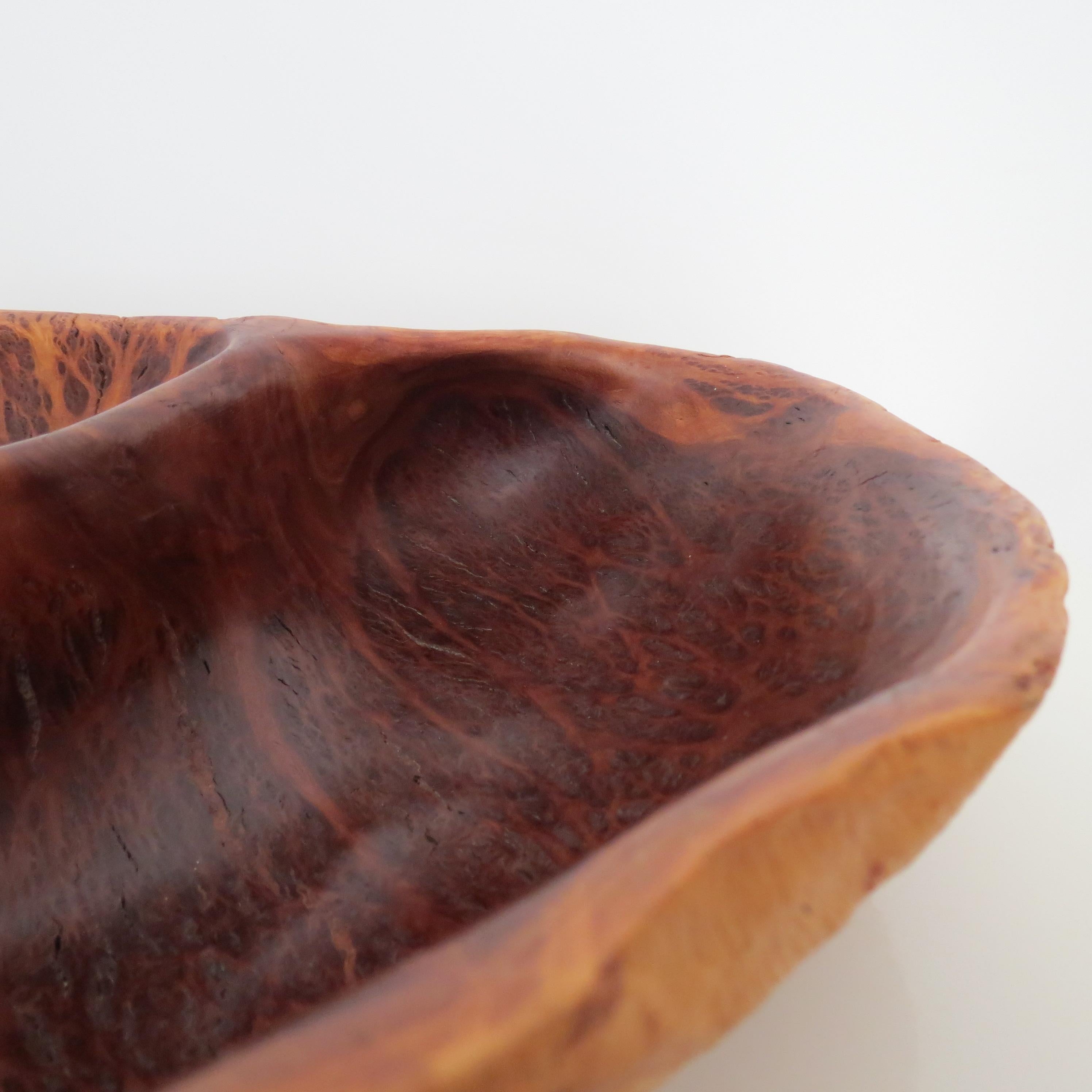 Ciotola decorativa d'epoca in legno di bava Coolibah lavorata a mano in vendita 4