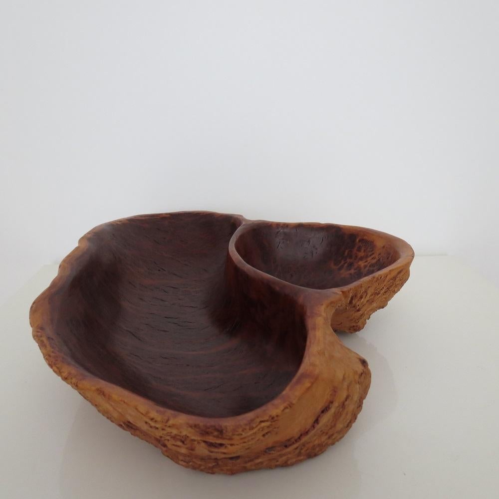 Ciotola decorativa d'epoca in legno di bava Coolibah lavorata a mano in vendita 8