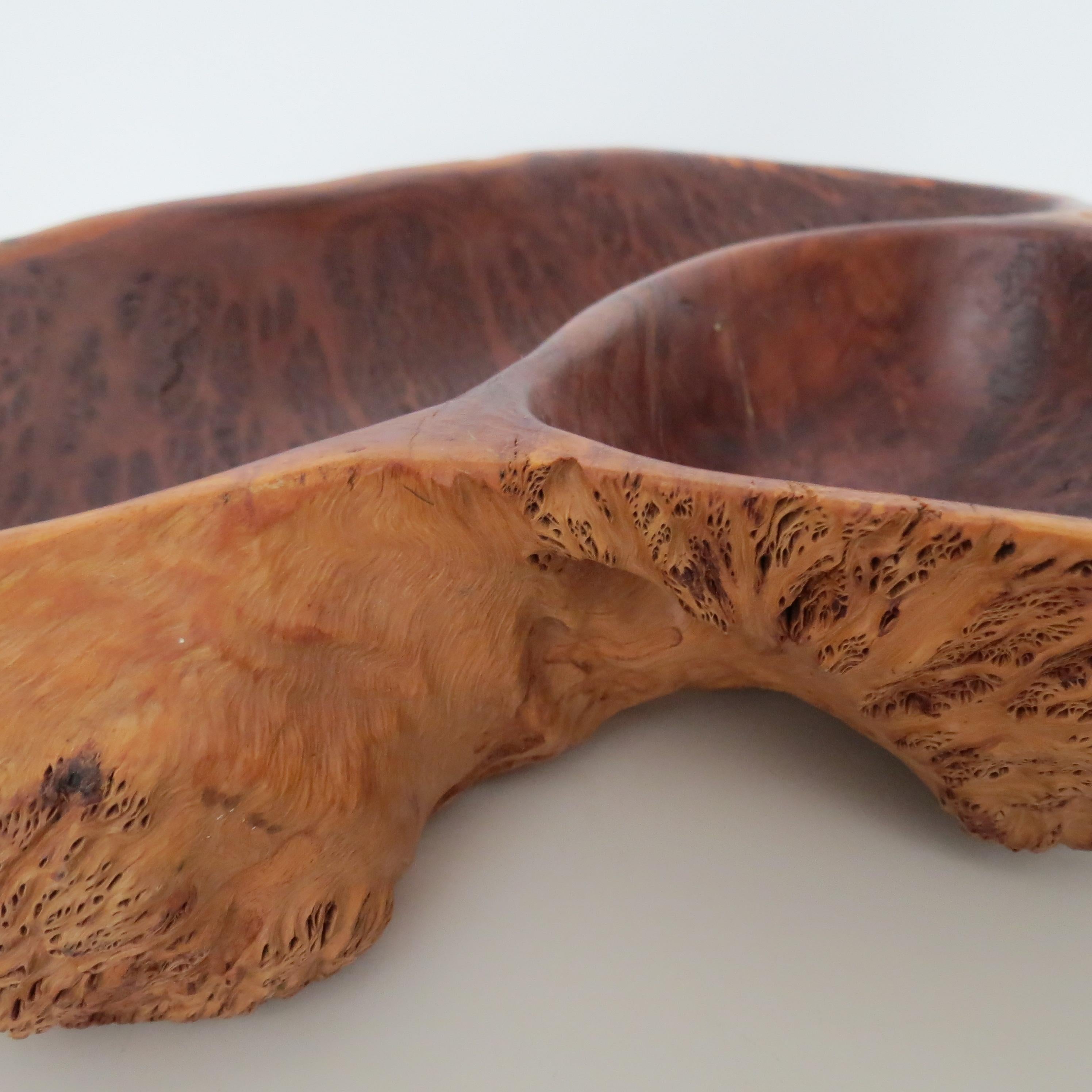 Ciotola decorativa d'epoca in legno di bava Coolibah lavorata a mano in vendita 1