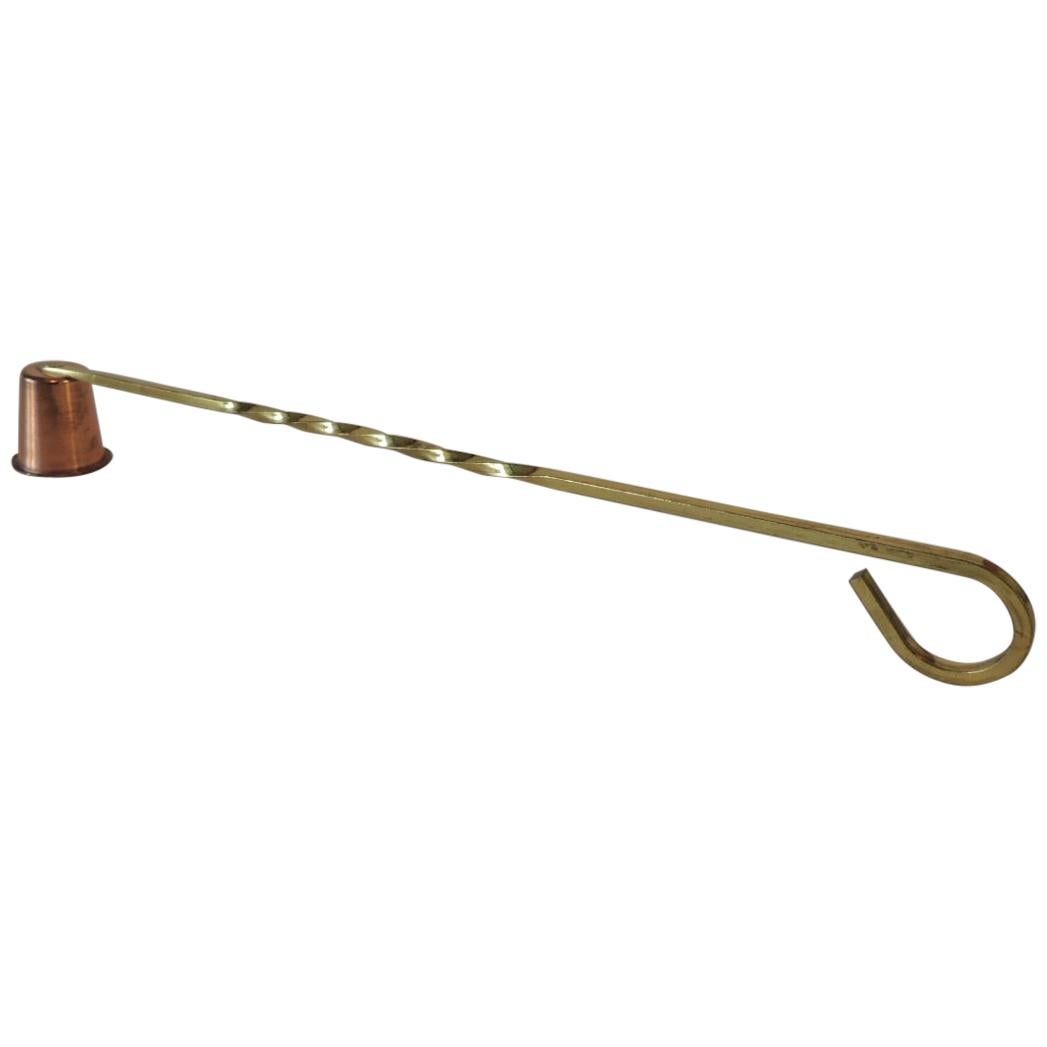 Vintage Copper and Brass Candle Snuffer with Twisted Handle at 1stDibs