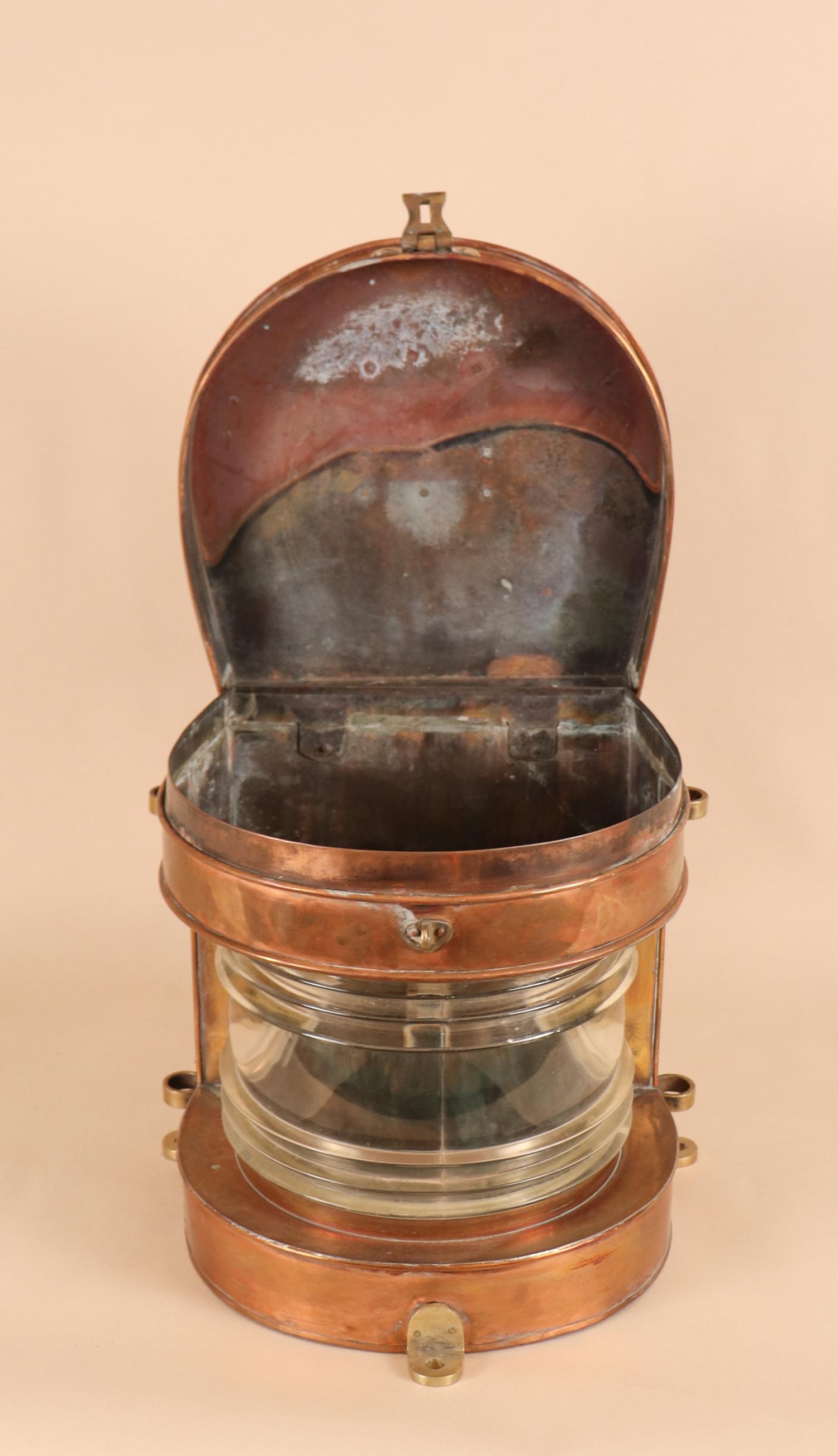 Hong Kong Vintage Copper and Brass Maritime Ship's Masthead Light