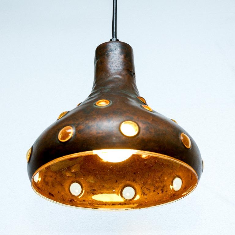 Mid-Century Modern Vintage Copper and Glass Pendant by Nanny Still for RAAK