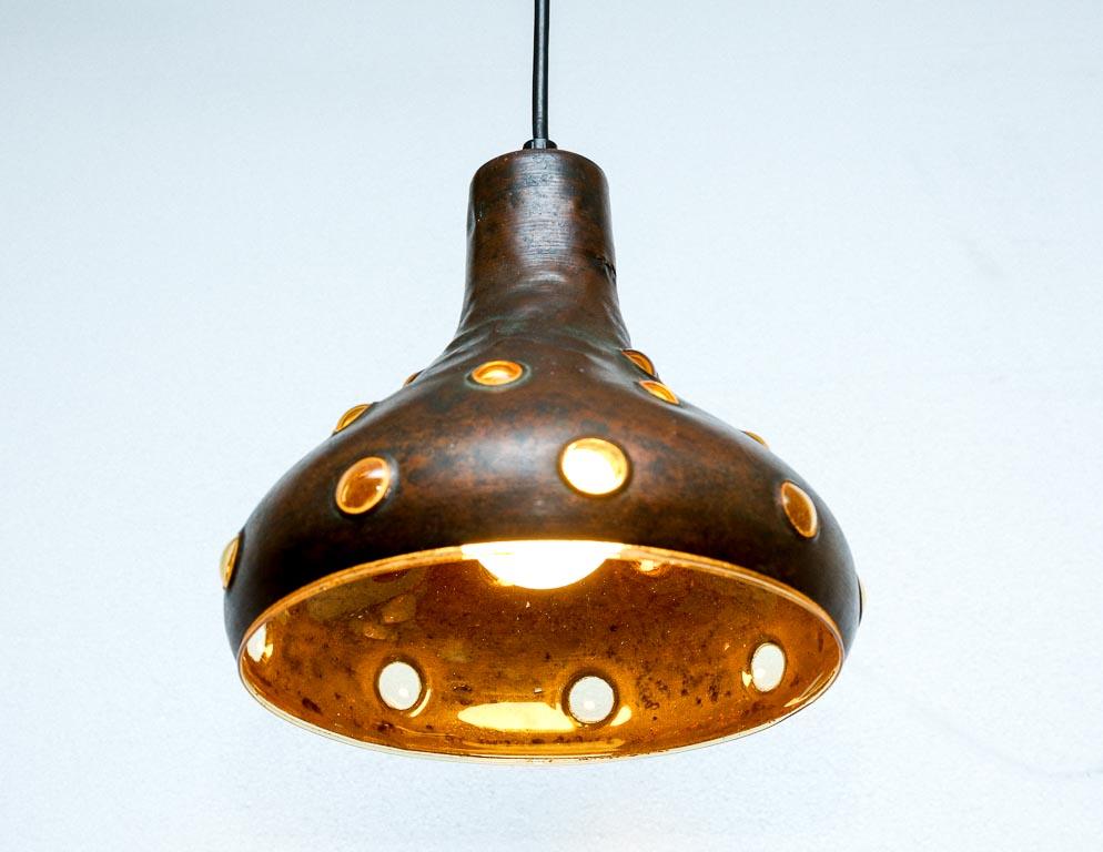 Vintage Copper and Glass Pendant by Nanny Still for RAAK In Good Condition In Brooklyn, NY