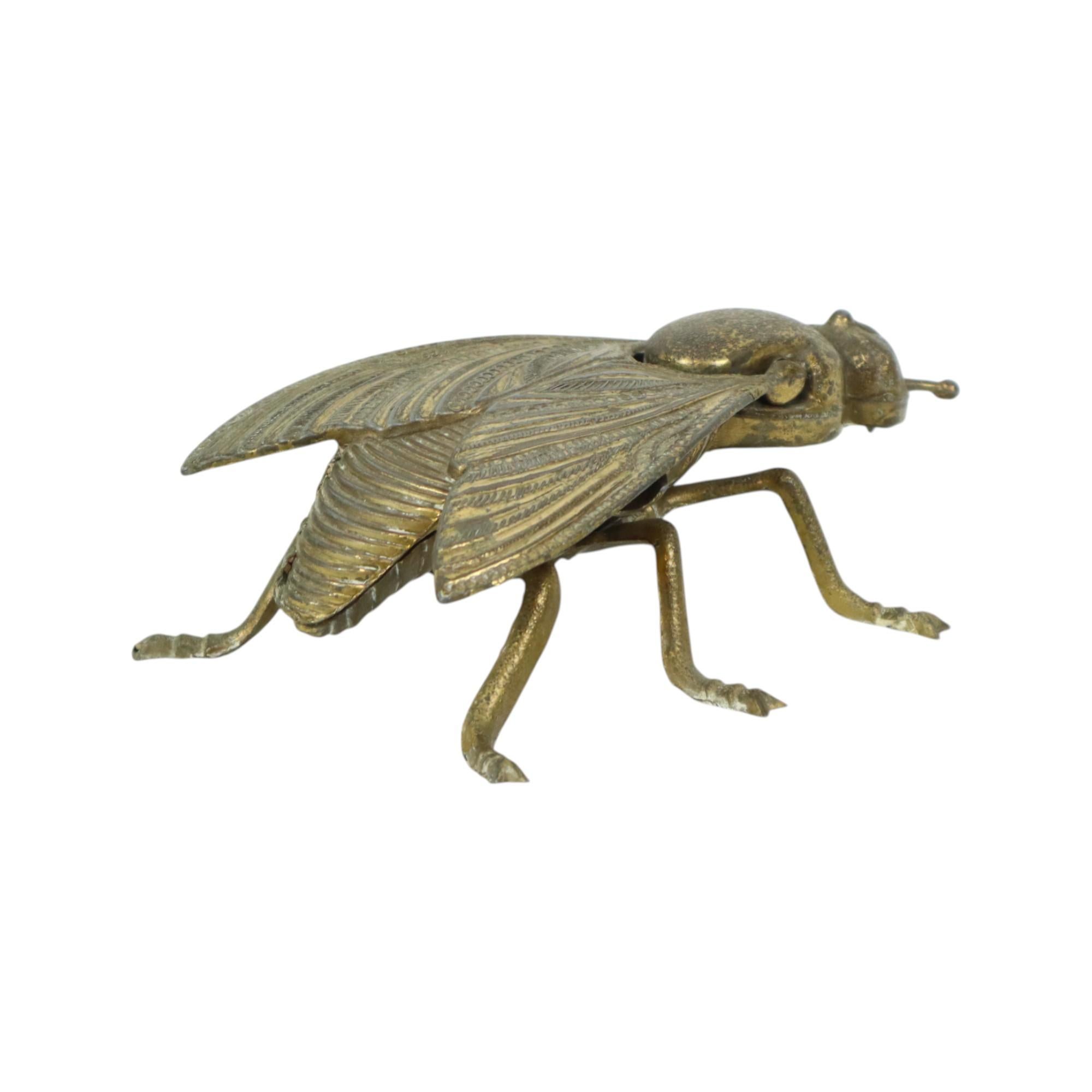 Metallo Posacenere d'epoca in rame Fly Brass Italy 1960s in vendita