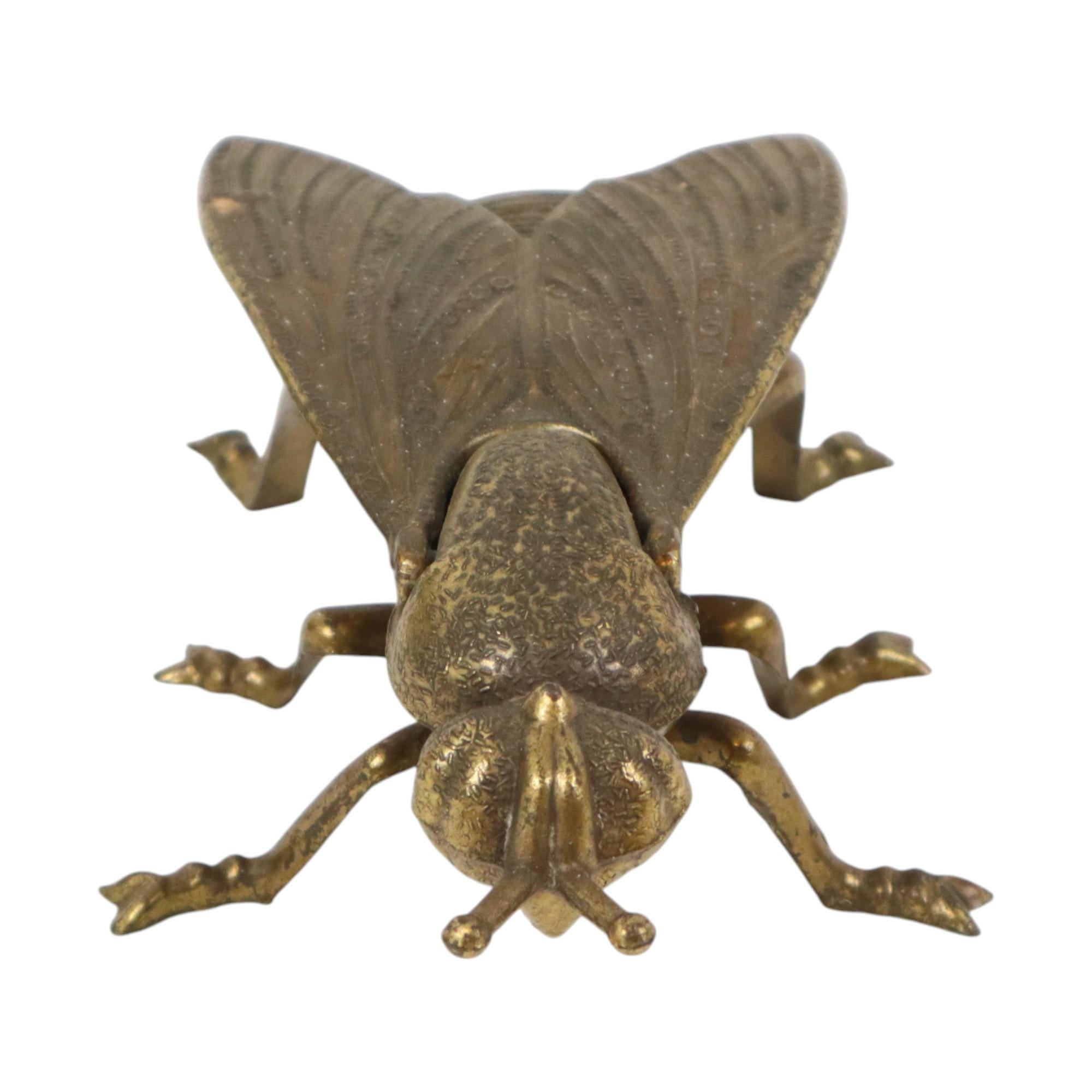Vintage Copper Ashtray Figurine Fly Brass Italy 1960s 2