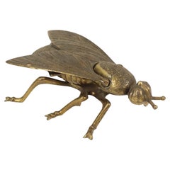 Vintage Copper Ashtray Figurine Fly Brass Italy 1960s